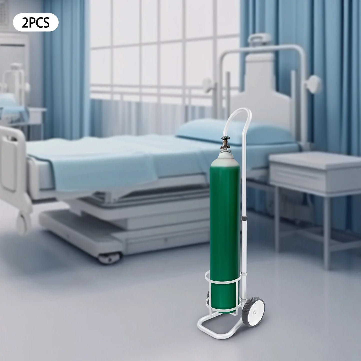 Oxygen Cylinder Cart Dolly with Adjustable Handle – Portable Oxygen Tank Trolley for Easy Transport
