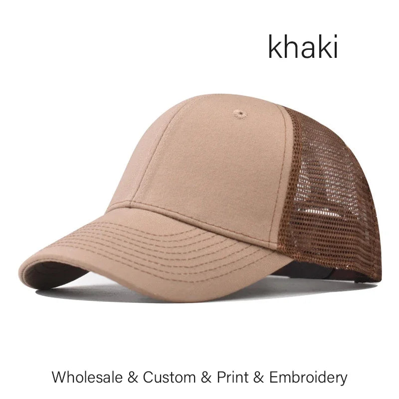 Custom Embroidered Baseball Cap - DIY Logo Mesh Hat for Men & Women, Adjustable Cotton Unisex Cap