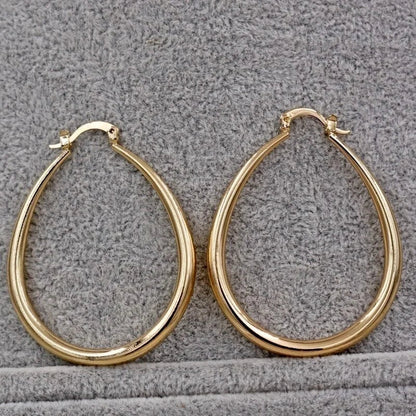 Shiny Gold Hoop Earrings for Women – Fashion Jewelry for Engagement & Wedding Gift