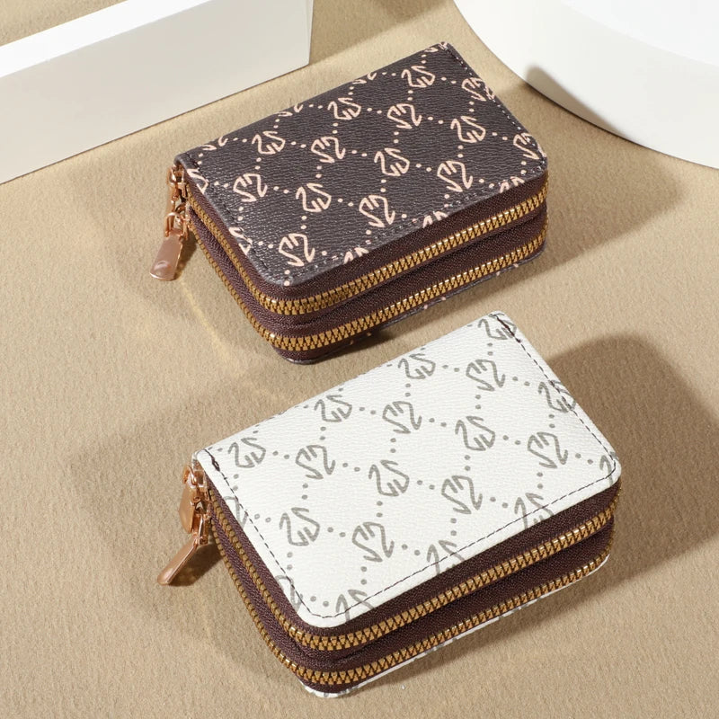 Chic Vintage Women’s Zip Card Holder Wallet – Faux Leather Multi-Slot Credit Card Case with Coin Purse & Secure Storage