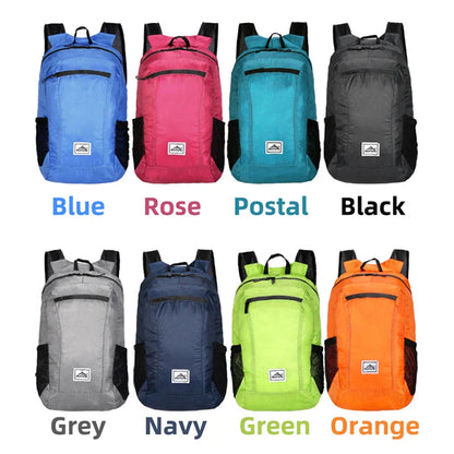 18L Portable Foldable Backpack: Ultralight Mountaineering Bag for Outdoor Climbing, Cycling, Travel - Hiking Daypack