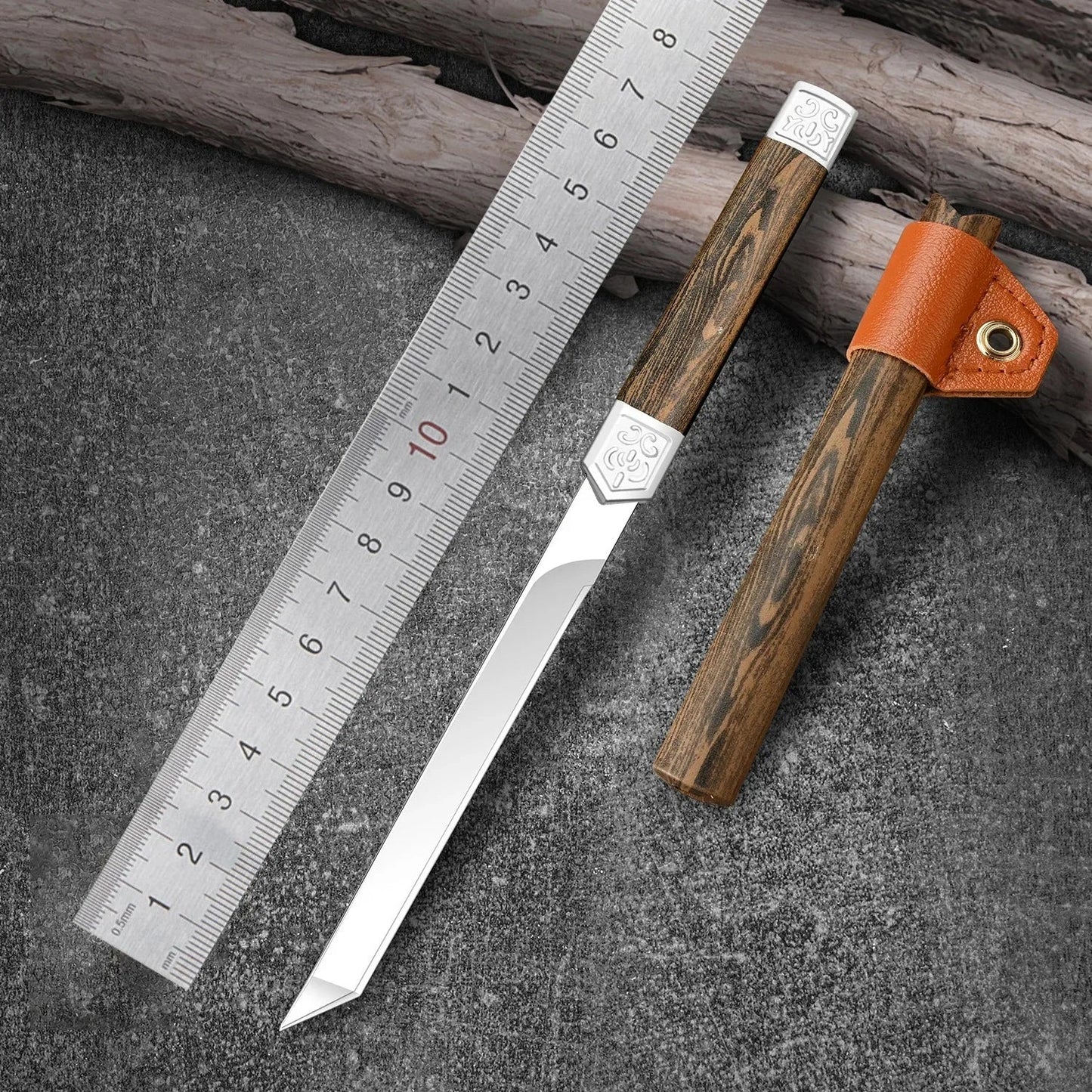 High Hardness Stainless Steel Fruit Knife - Kitchen Use with Imitation Wood Grain Handle
