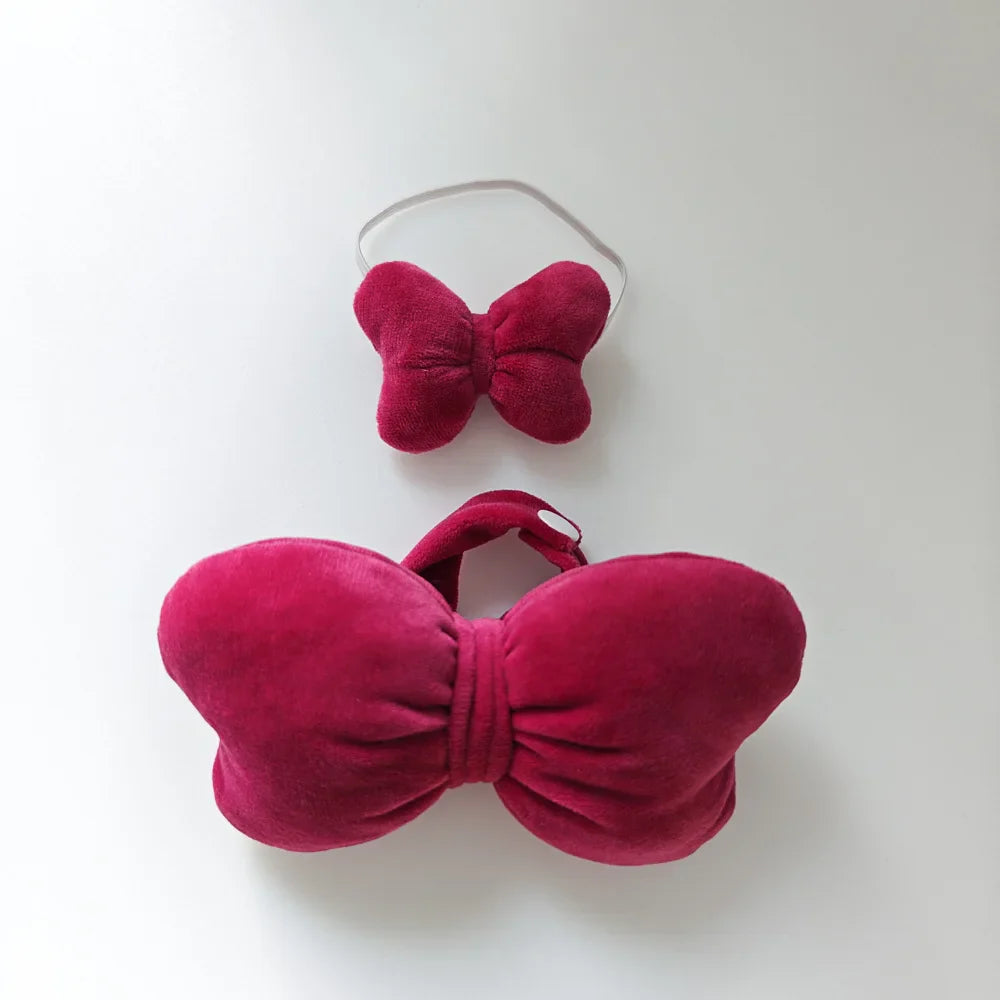 Labubu Plush Doll Costume Set — Oversized Bow & Angel Wings Design | Trendy Cartoon Outfit Accessories for Party Wear & Gift
