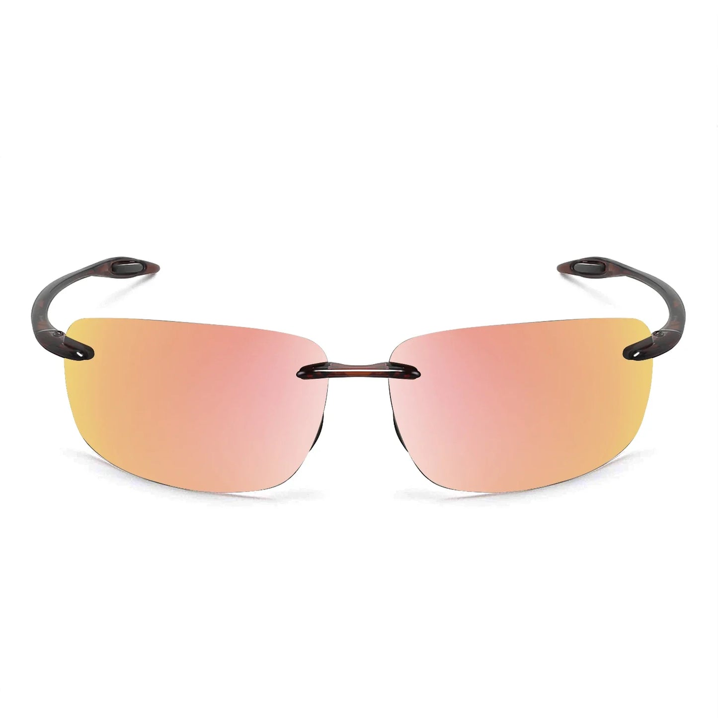JULI Polarized Classic Sports Rimless Sunglasses – Ultralight Rectangle Frame for Men, Ideal for Fishing, Driving, UV400 Protection, Model MJ8009
