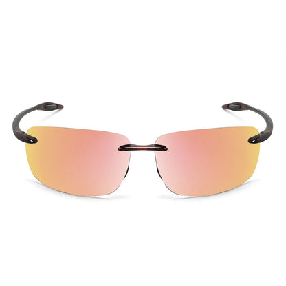 JULI Polarized Classic Sports Rimless Sunglasses – Ultralight Rectangle Frame for Men, Ideal for Fishing, Driving, UV400 Protection, Model MJ8009