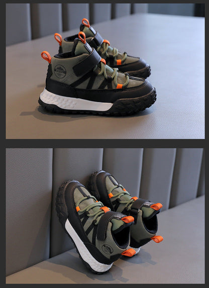 Children’s Autumn Winter Sneakers – Plush Cashmere Lined Sport Shoes for Boys & Girls, Warm Casual Running Flats for Teens