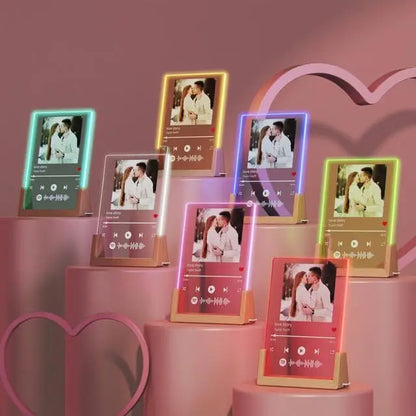 Customized Spotify Music Plaque – Personalized Acrylic Photo Frame Lamp for Anniversary, Birthday & Romantic Gifts