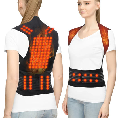 Tourmaline Magnetic Heated Vest — Self-Heating Thermal Clothing, Lumbar Waist Brace, Posture Corrector & Pain Relief Corset