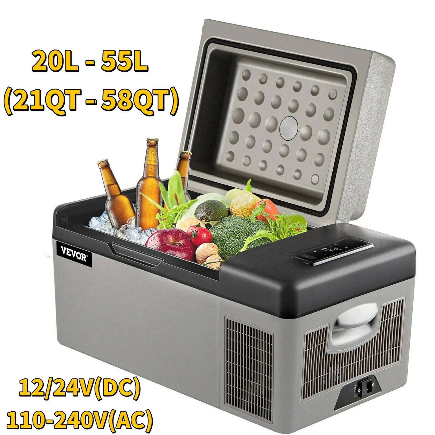 SucceBuy Portable Car Refrigerator Mini Fridge — 20L–55L Compressor Cooler DC 110-240V Ice Box for Camping