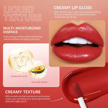 Velvet Matte Lip Gloss – 8 Colors Long-Lasting, Non-Drying, Moisturizing Plumping Lipstick for All Skin Tones