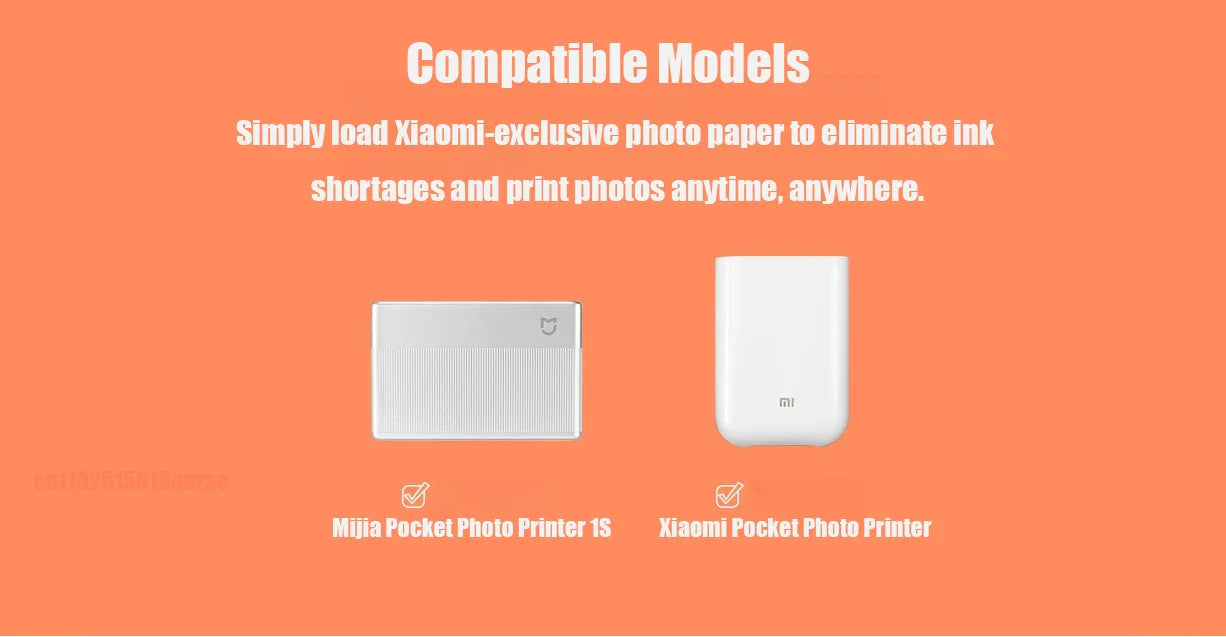Original Xiaomi ZINK Pocket Printer Paper — 50 Self-Adhesive 3-Inch Sheets for Xiaomi Mini Photo Printer