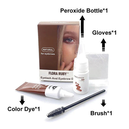 15-Minute Fast Henna Eyelash & Eyebrow Dye Tint Kit – Professional Easy Dye Gel in Brown & Black for Perfect Eyebrows