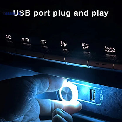 Portable Car USB LED Ambient Light - Mini Decorative Atmosphere Lamp for Auto Interior & Computer Plug-and-Play
