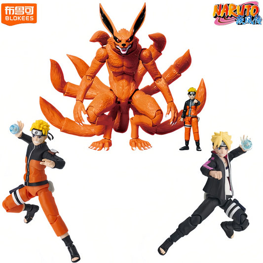 Blokees Naruto Action Figures — Uzumaki Boruto & Naruto Kurama Model Kits, Champion-Class Anime Toys & Collectible Gift Ornaments
