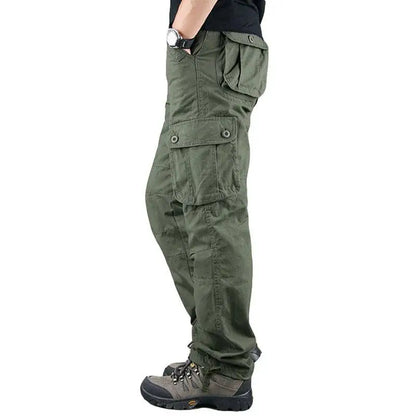 Men’s Tactical Cargo Pants - Cotton Outdoor Work Trousers Camo Hiking Pants Multi-Pocket Casual Military Style