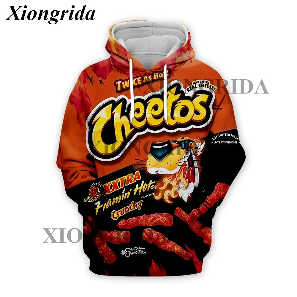 Novelty Hot Cheetos 3D Printed Hoodie — Unisex Harajuku Sweatshirt Pullover S-5XL