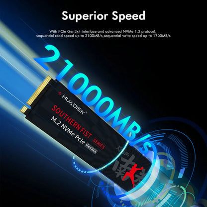 HUADISK NVMe M.2 PCIe Gen3 SSD – 128GB/256GB/512GB/1TB Internal Solid State Drive for Laptop & Desktop Storage Upgrade