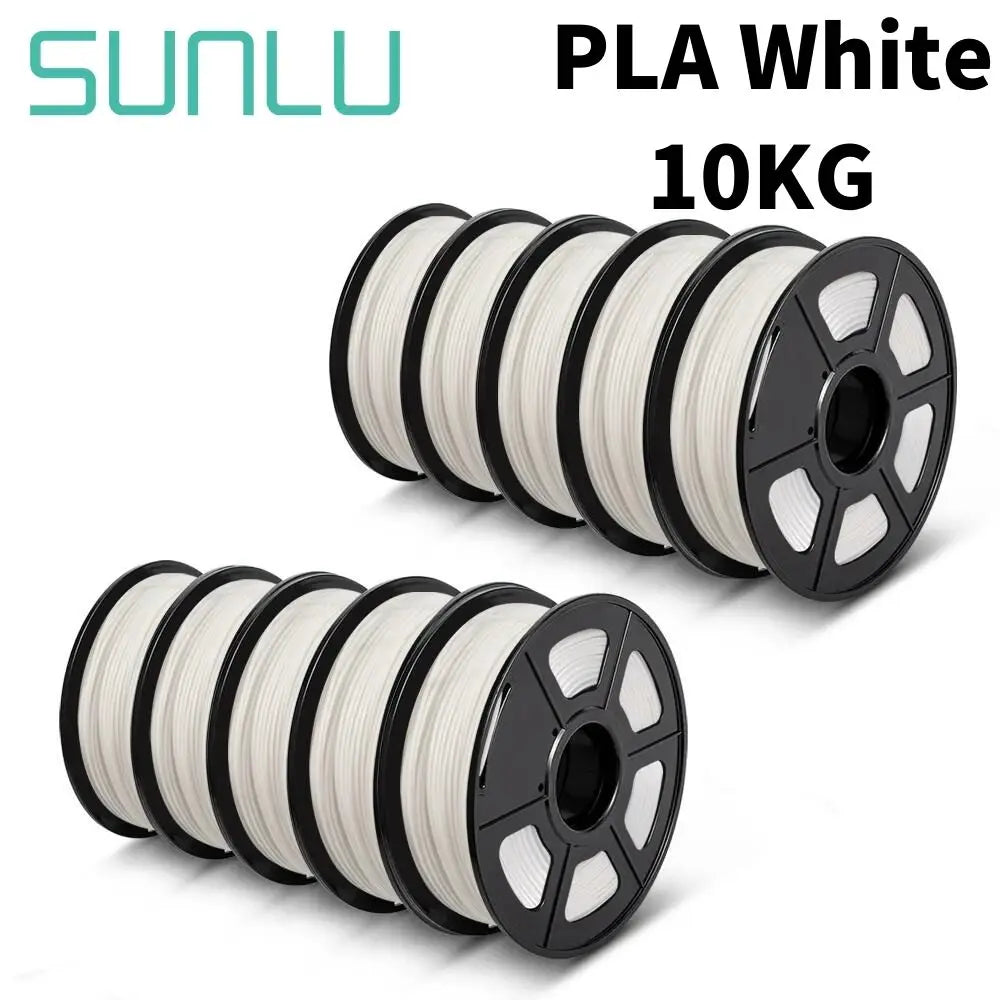 SUNLU PLA/PETG/PLA+ 3D Printer Filament Bundle – 10 Rolls 1KG Each, 1.75mm Neatly Wound Filament for 3D Printing (EU/US)