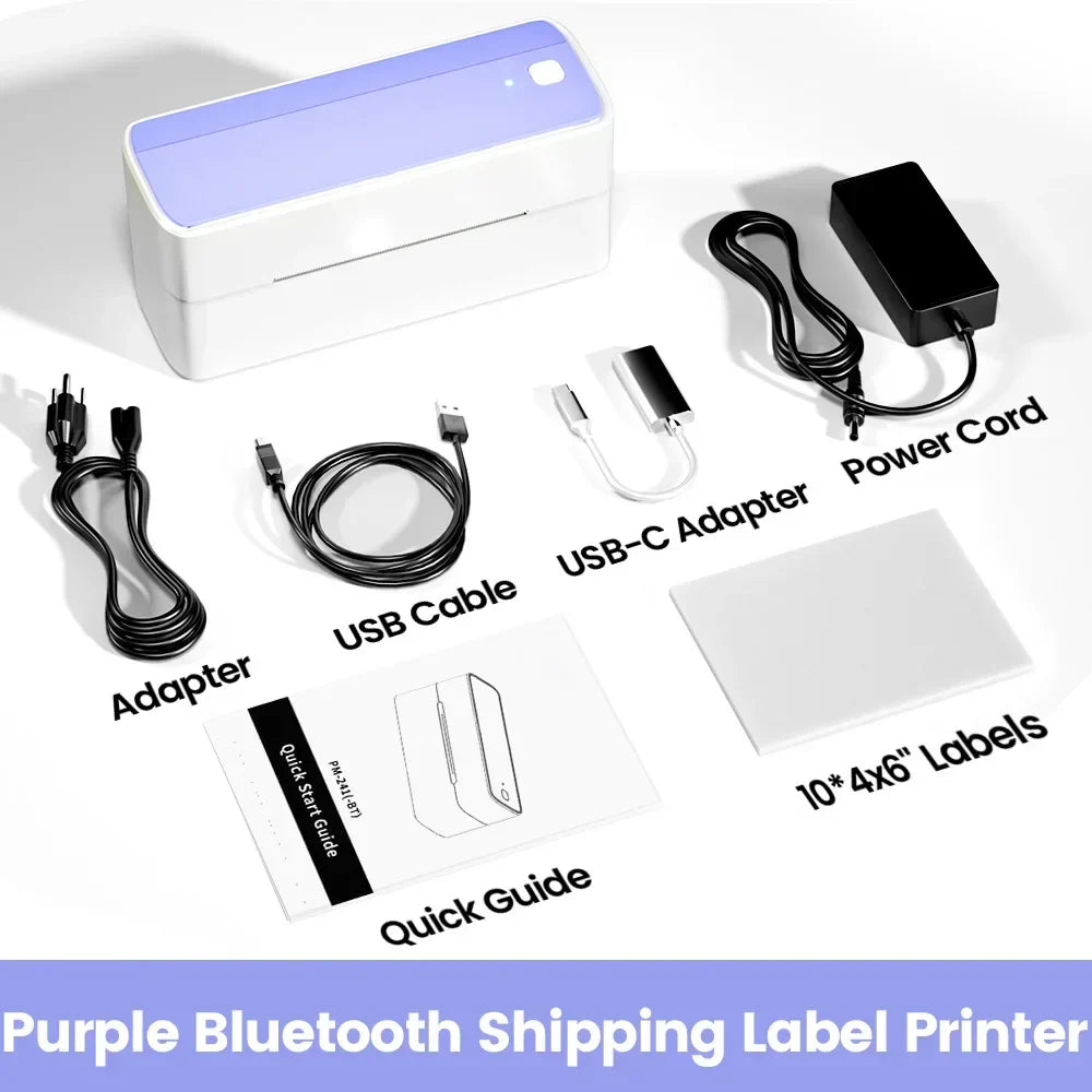 Phomemo 241 Bluetooth Thermal Label Printer – Wireless 4x6 Shipping Label Printer Compatible with iPhone, Android, Mac & Windows