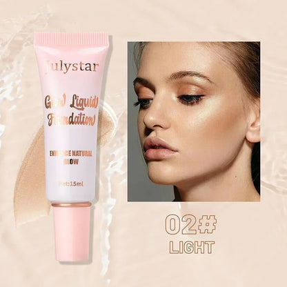 Liquid Pearlescent Foundation & High Coverage Concealer — Waterproof 3D Contour Shadow Brightening Face & Body Highlighter