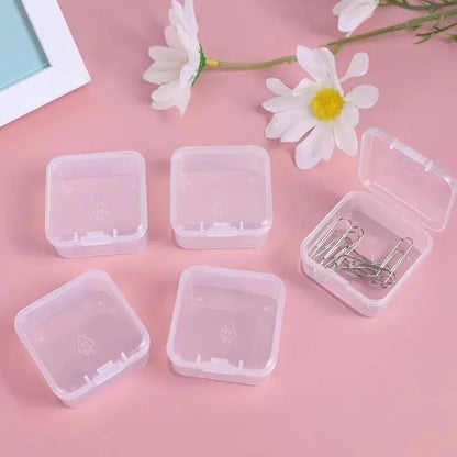 60/6PCS Mini Transparent Square Plastic Storage Boxes – Small Jewelry Organizer for Earrings & Packaging