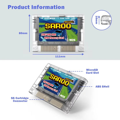 EPICJOY SEGA Saturn SAROO Optical Drive Emulator — SDLoader FlashCart with 1MB/4MB RAM & 8MB Memory Card