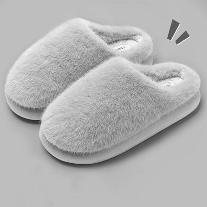 Women’s Winter Faux Fur Slippers – Plush Toe-Cover, Soft Cotton Indoor House Shoes with Thick Slip-Resistant Sole