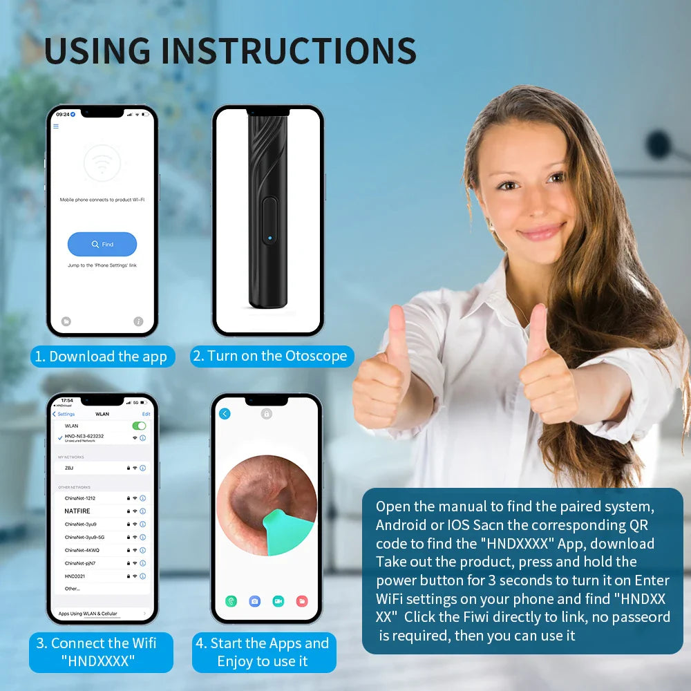 Earwax Remover Cleaning Tool – Ear Endoscope with Mini Camera, USB-C Charging Earpick Health Care Set for iPhone & Android, Best Gift