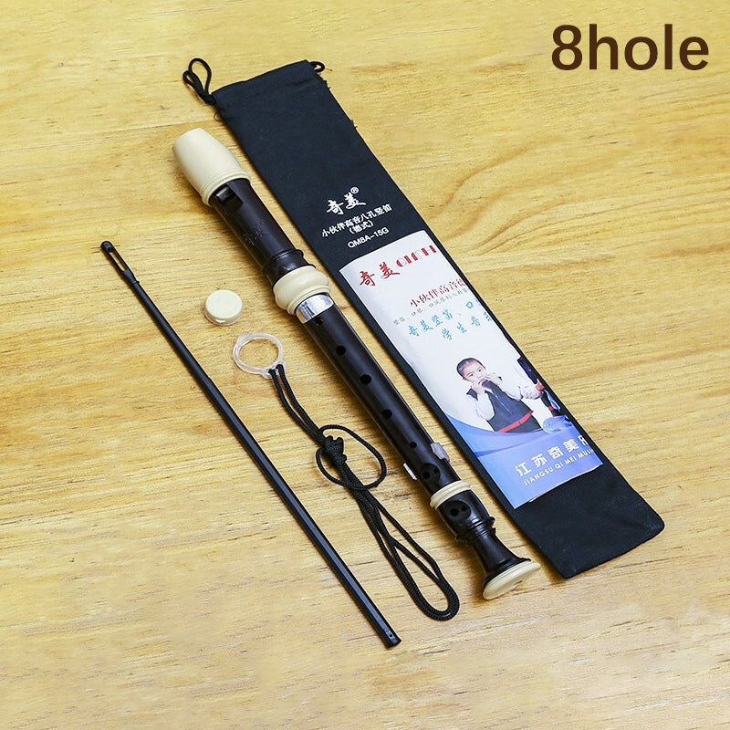 Professional 8-Hole Treble Flute – Soprano Recorder Clarinet, Adjustable, Food-Grade ABS, Non-Toxic Black Sound