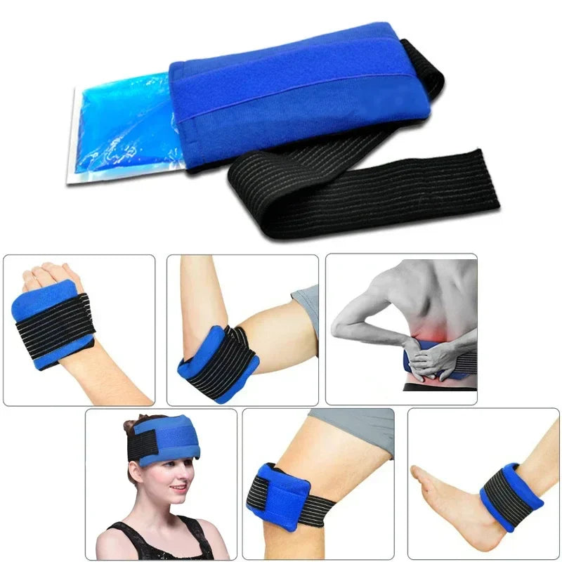 Reusable Ice Pack with Elastic Strap – Hot & Cold Therapy for Sports Injuries, First Aid, Knee, Back, Wrist, Shoulder & Arm Pain Relief
