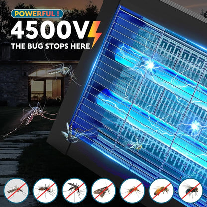 Solar Bug Zapper Outdoor 4500V Mosquito Killer Lamp – Waterproof Electric Fly Trap with Solar Panel Sensor for Garden, Patio & Camping Pest Control Device