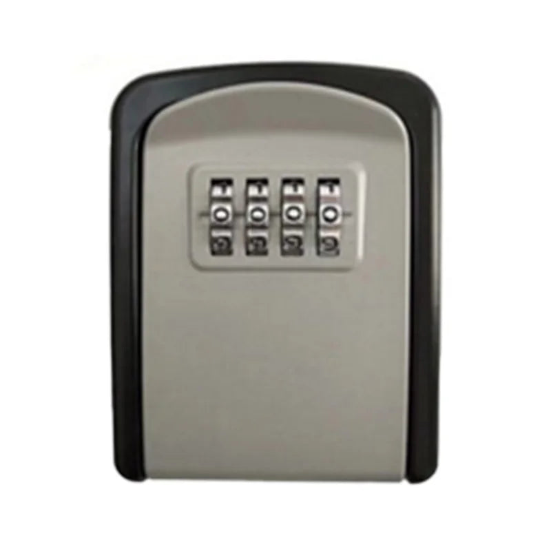 Mini Key Lock Box – Wall Mounted Alloy Safe Organizer with 4-Digit Combination for Indoor & Outdoor Security Storage