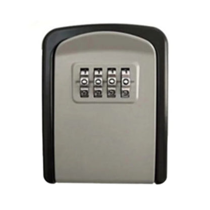 Mini Key Lock Box – Wall Mounted Alloy Safe Organizer with 4-Digit Combination for Indoor & Outdoor Security Storage
