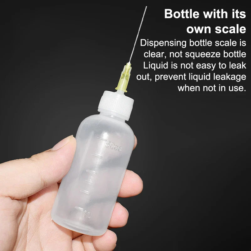 50ML Plastic Alcohol Dispenser Bottle – For Rosin, Solder Flux Paste, PCB Cleaning & Phone Welding Repair Tools