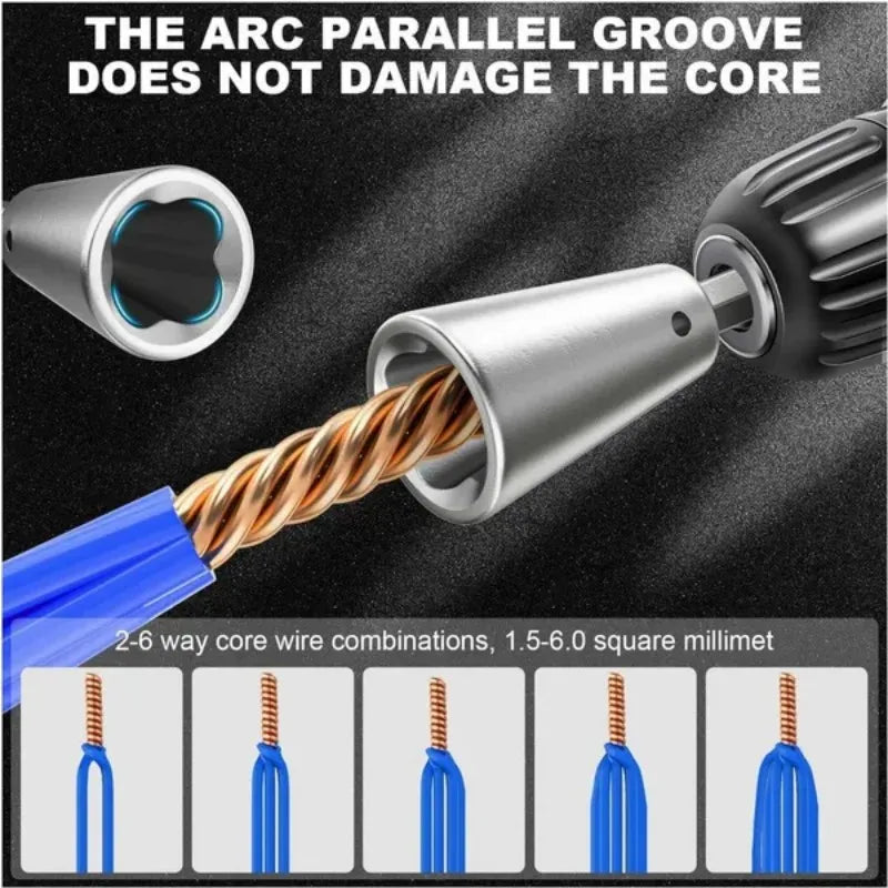 3pcs Wire Twister Tool Set for Drill — Wire Connector & Electrical Wire Nut Twisting Tool