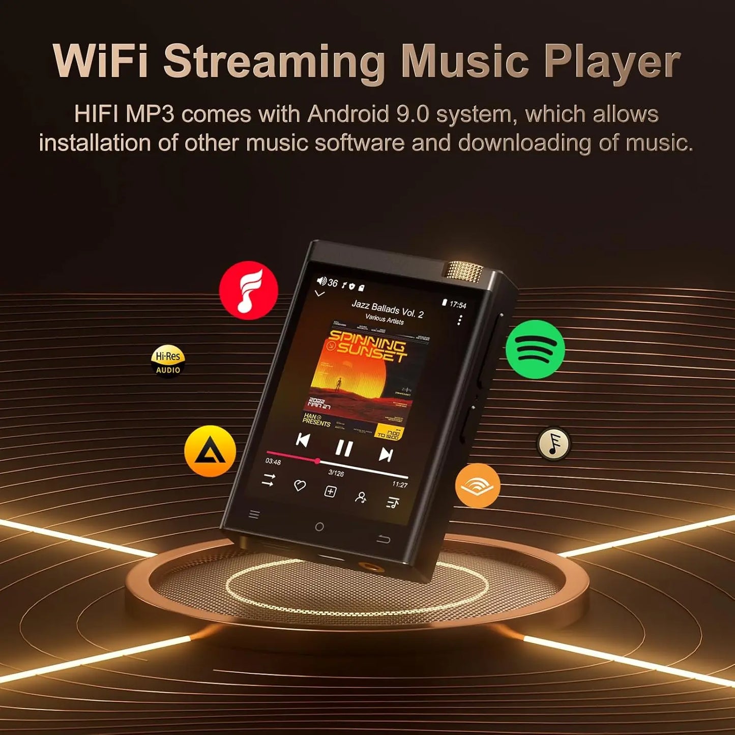 Oilsky Hi-Fi MP3 Player - Lossless DSD High Resolution Audio Player with Bluetooth, WiFi & Expandable Storage