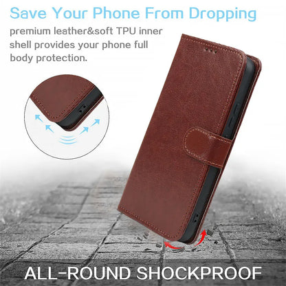 Samsung Galaxy A17–A07–A06–A05–A05S–A04E–A04–A04S–A16–A15–A25–A35–A55–A54–A34–A24–A02 Case - Flip Leather Wallet Cover with Card Slot