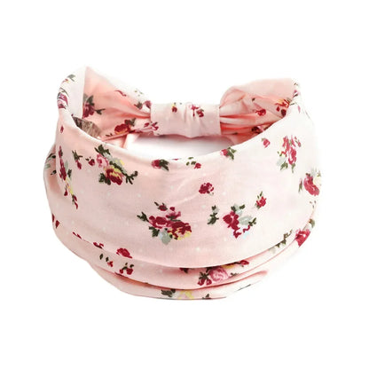 Bohemian Wide Cotton Stretch Headbands for Women – Turban Style Hairbands, Bandana Headwrap Hair Accessories