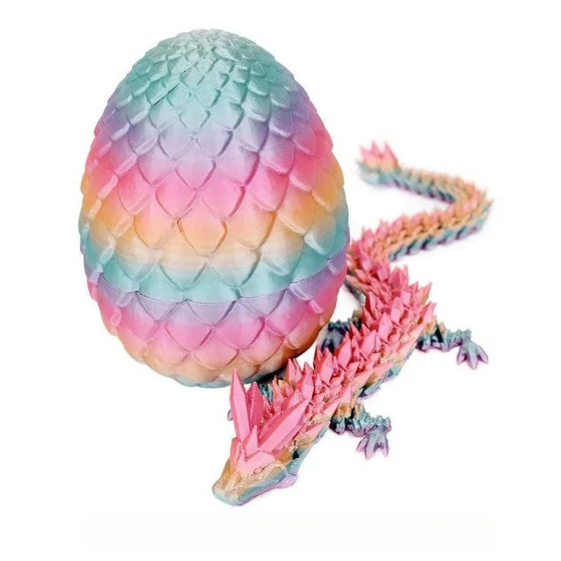 1/2PCS 3D Printed Dragon Egg with Full Articulated Movable Dragon Model — Rotatable Desktop Ornament & Kids Toy