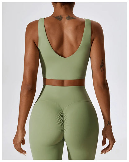 2PCS Seamless Women’s Yoga Set – Long Sleeve Crop Top & Leggings Workout Outfit, Athletic Gym Sportswear