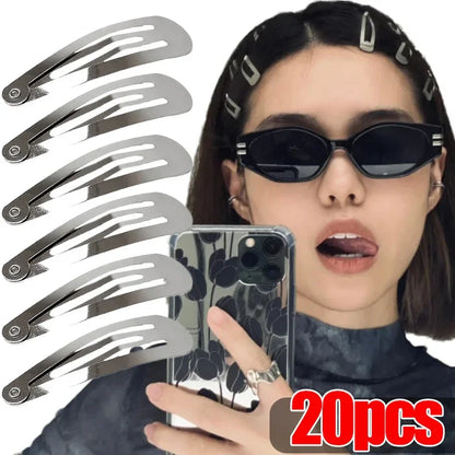 2/20PCS Silver Metal BB Hair Clips – Y2K Punk Drop-Shaped Hairpins for Girls DIY Hair Accessories & Jewelry Making