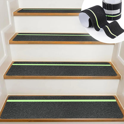 Glow in the Dark Anti-Slip Grip Tape Green Non-Skid Abrasive Adhesive Traction Tape for Stair Safety Treads & Steps