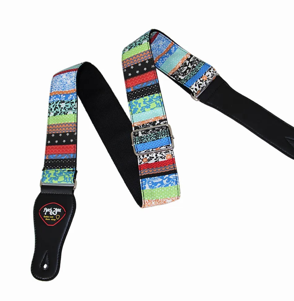 High-Quality Cotton Guitar Strap – Adjustable Length, 6.2cm Wide for Acoustic Guitar & Electric Bass