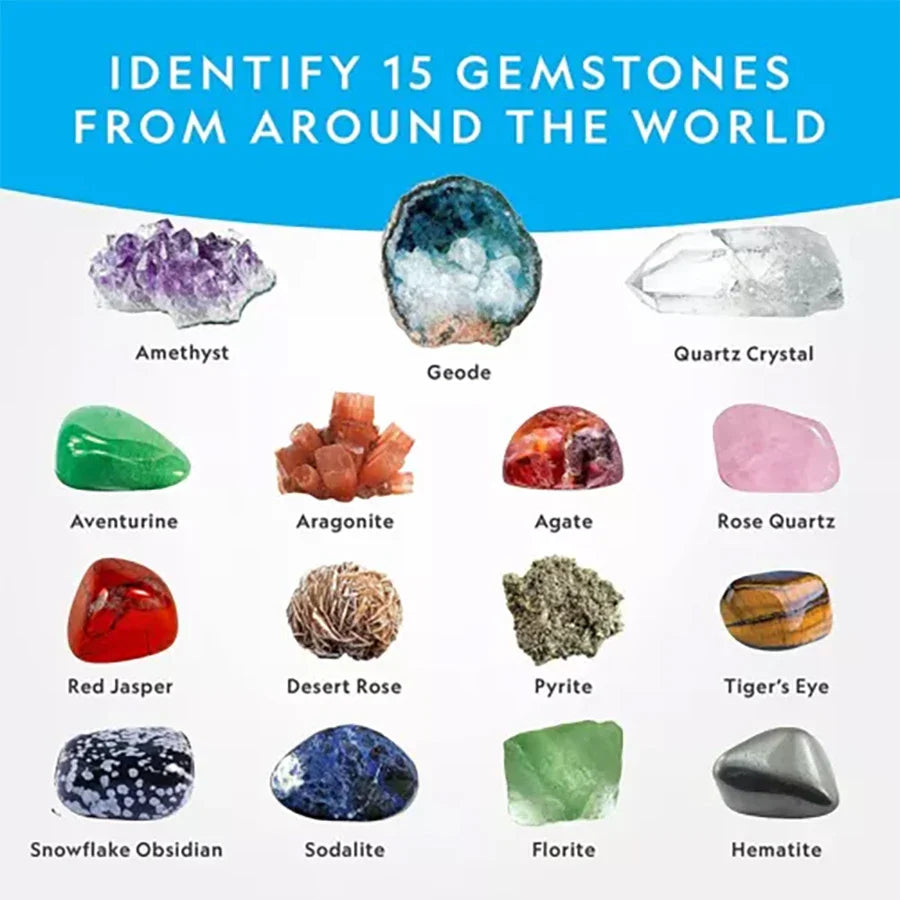 STEM Mega Gemstone Dig Kit – Crystal Mining Excavation Toy Set for Kids Educational Science Discovery Gift