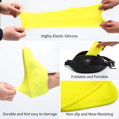 Reusable Waterproof Rain Shoe Covers – Non slip Silicone & Latex Outdoor Walking Shoe Protection