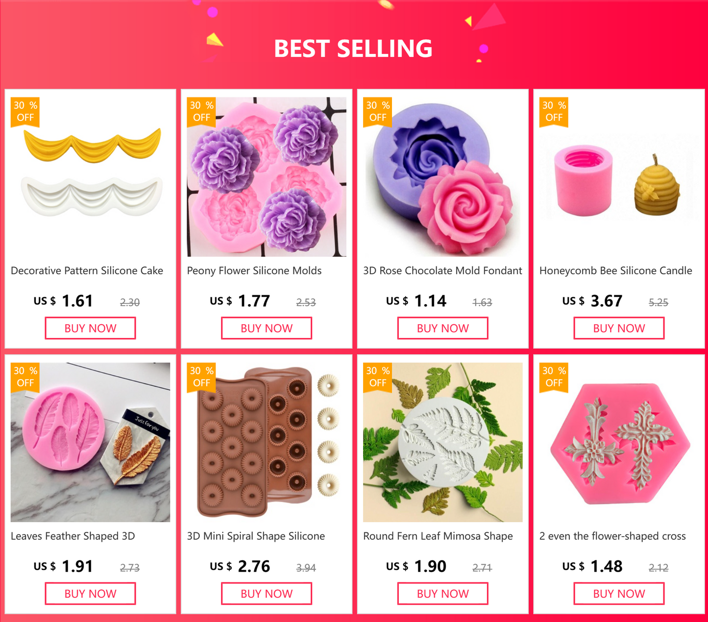 12-Cavity 3D Banana Silicone Mold – Baking Mousse Cake, Chocolate, Ice Cream & Dessert Pastry Mould
