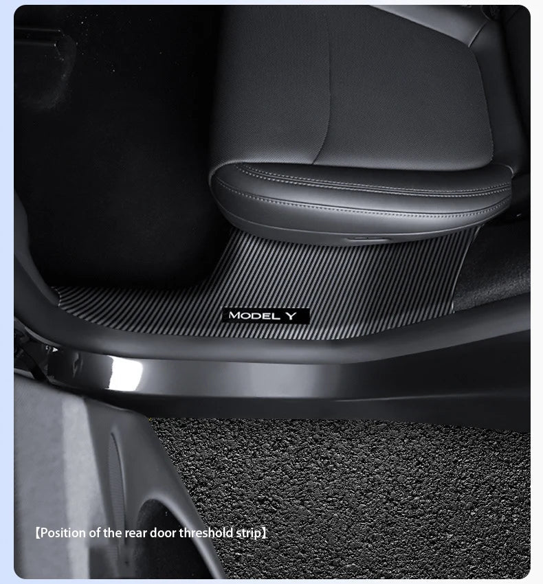 Tesla Model Y Juniper 2025+ Door Threshold Strips – ABS Anti-Scratch & Dirt-Resistant Interior Accessories for Front & Rear Doors