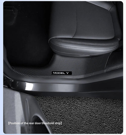 Tesla Model Y Juniper 2025+ Door Threshold Strips – ABS Anti-Scratch & Dirt-Resistant Interior Accessories for Front & Rear Doors