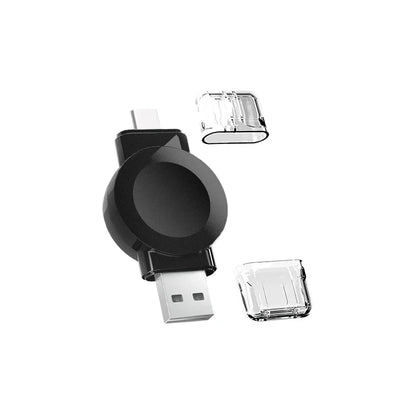 Magnetic Wireless Watch Charger USB-C — Fast Charging for Apple Watch 9/8/7/6/5/4/SE & Samsung Galaxy Watch 7/6/5/4 Active 1/2