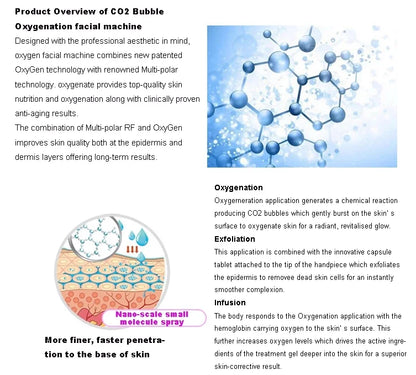 2025 Latest 3 in 1 CO2 Nano-Bubbles Technology Oxy Facial Machine, Face Lifting, Skin Rejuvenation, and Tightening for Spa and Salon Use